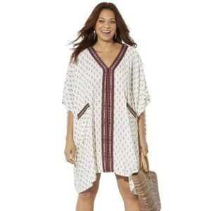 Swimsuits for All Oversized Swim Cover All Poncho Fits sz 10-16  # C293